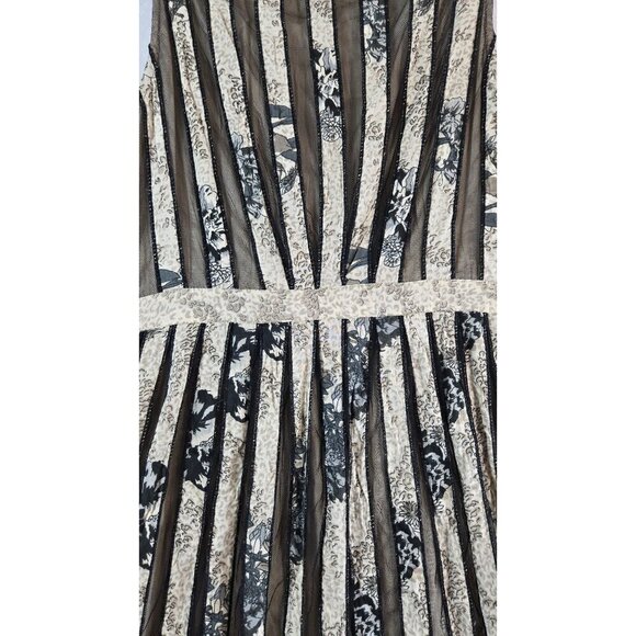 Adolfo Dominguez Ribbon Dress Skater Cocktail Party Sleeveless Sz 10 Above Knee - Picture 8 of 8